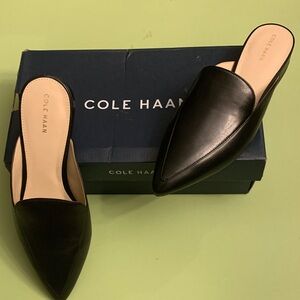 Cole Haan Women's Black Leather Mules